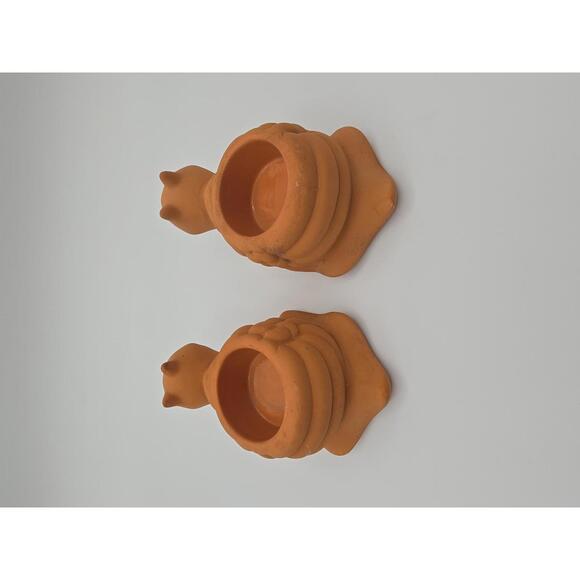 Set of 2 Vintage PartyLite Terracotta Snails Tea Light Candle Holders - Picture 5 of 9